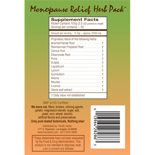 Menopause Relief Herb Pack by Pacific Herbs