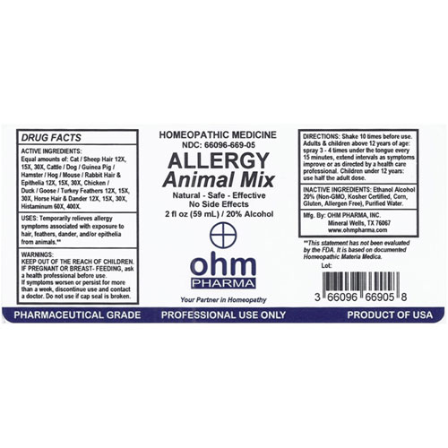 Allergy Animal Mix 2 oz. Spray, Ohm Pharma