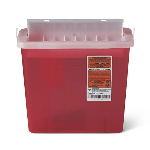 Sharps (5) Quart (Red) Wall Mount Sharps Container