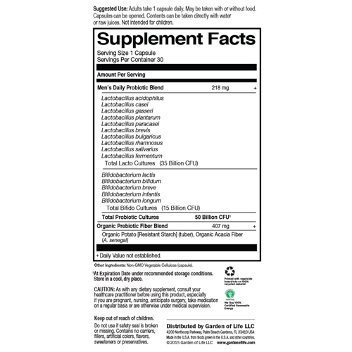 Dr. Formulated Probiotics Once Daily Men's 30 Caps by GoL