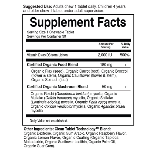 mykind Organics Vegan - Vitamin D3 (2,000 iu) (Ras-Lem) 30's