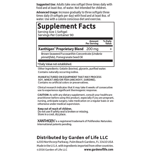 fucoTHIN 90 Softgels by Garden of Life