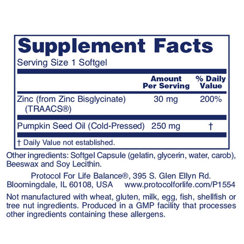 Zinc Glycinate (30mg) 120 softgels by Protocol