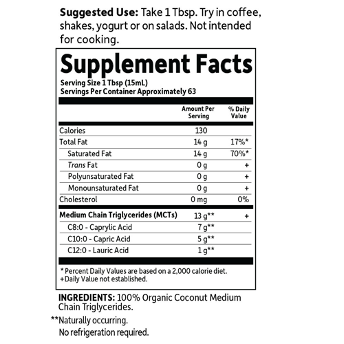 Dr. Formulated Brain Health Org. Coconut MCT Oil 32 oz., GoL