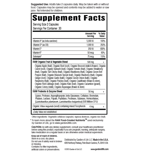 Vitamin Code Raw Vitamin E 60 Capsules by Garden of Life