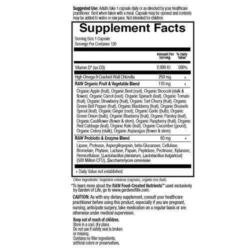Vitamin Code Raw D3 (2000) 120 Caps by Garden of Life
