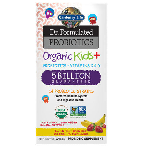 Dr. Formulated Probiotics Org Kids+ (Strw/Ban) 30 Chw by GoL