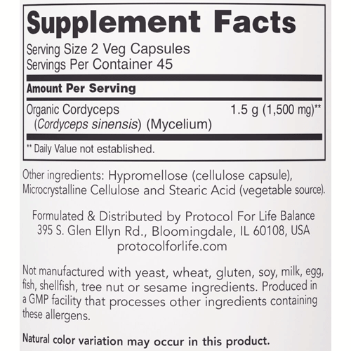 Cordyceps (750mg) 90 caps by Protocol