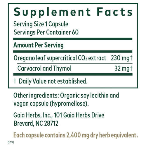 Oil Of Oregano 60 caps, Gaia Professional