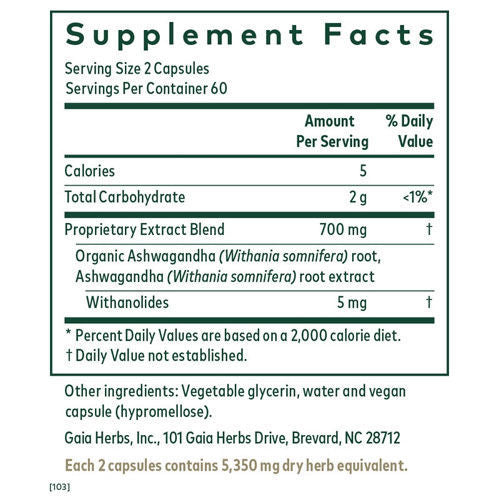 Ashwagandha 700 120 caps, Gaia Professional