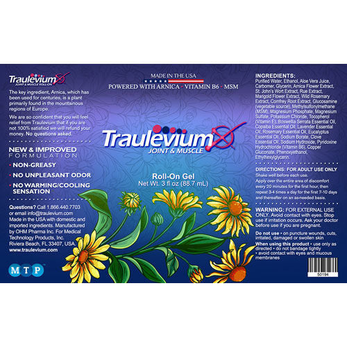 Traulevium Roll On Gel 3 oz. (88.7ml)