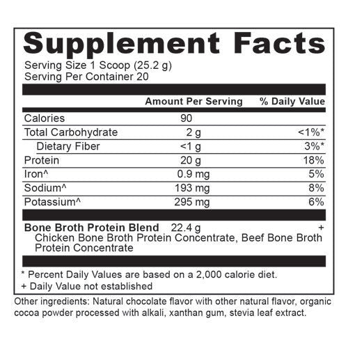 Bone Broth Protein (Chocolate) 504g by Ancient Nutrition