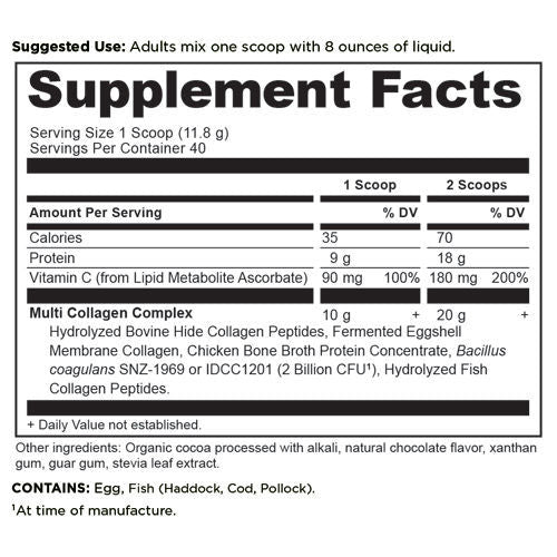 Multi Collagen Protein (Chocolate) 472g by Ancient Nutrition