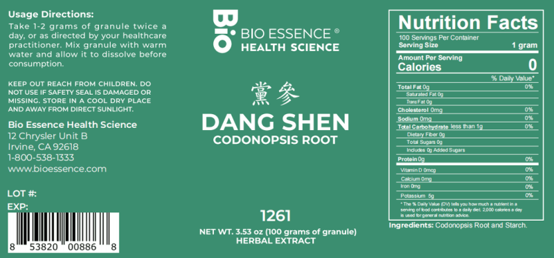 Dang Shen 100g - Bio Essence Extract Powder