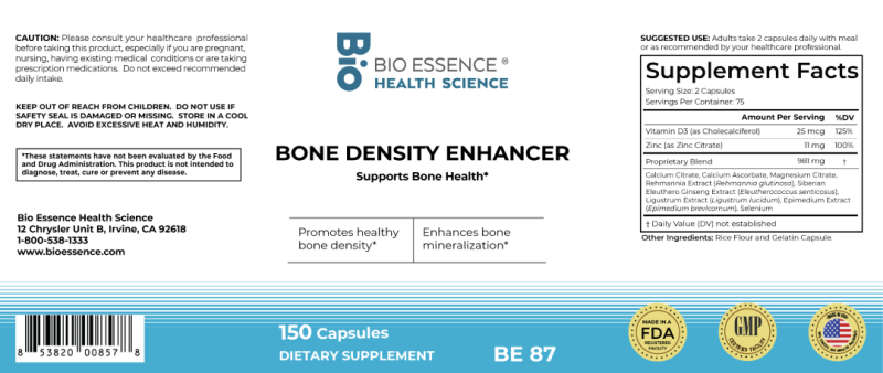 Bone Density Enhancer 150 caps by Bio Essence