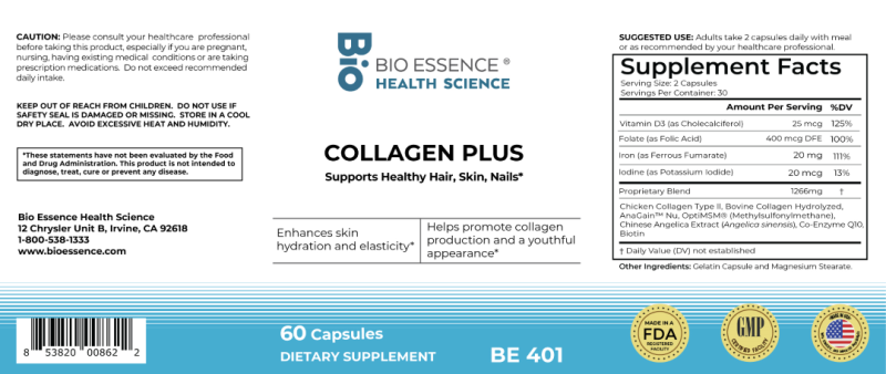 Collagen Plus 60 caps by Bio Essence
