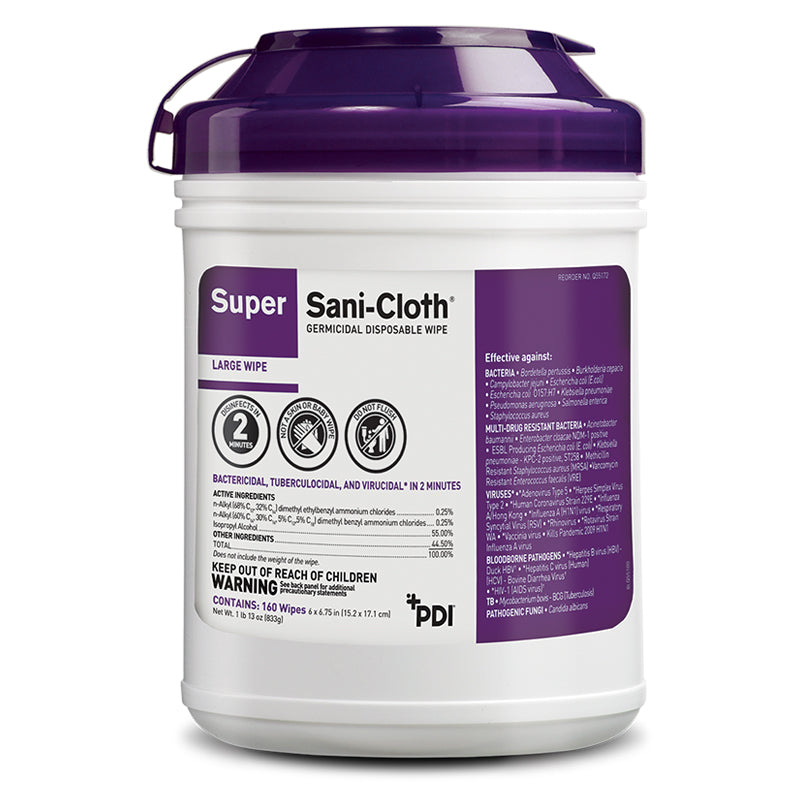 Super Sani Cloth Germicidal Wipes 160's