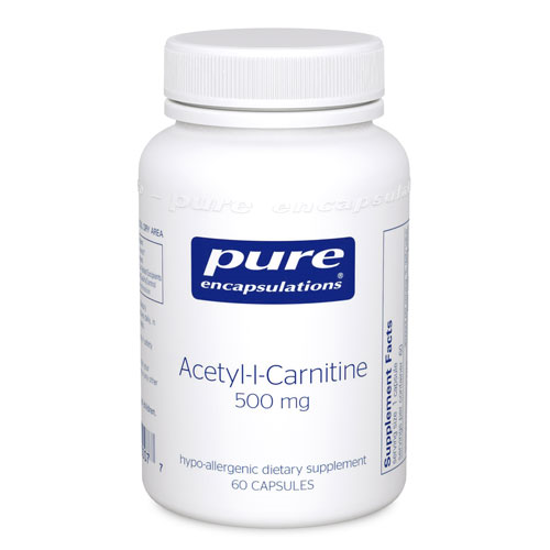 Picture of Acetyl I Carnitine 60's, Pure Encapsulations 500mg.         