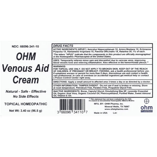 Venous Aid Cream 3.15 oz. Pump, Ohm Pharma