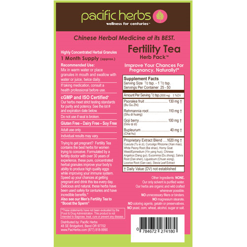 Fertility Tea Herb Pack 3.5 oz. (100g), Pacific Herbs