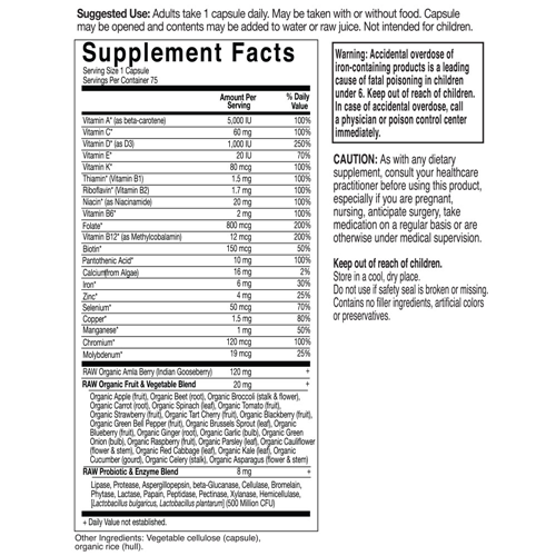 Vitamin Code Raw One for Women 75 Caps by Garden of Life