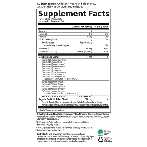 Dr. Formulated Probiotics Organic Kids (Straw/Banana) by GoL