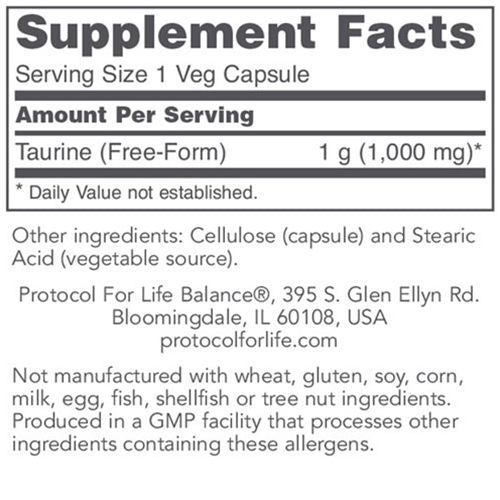 Taurine (1000mg) 100 caps by Protocol
