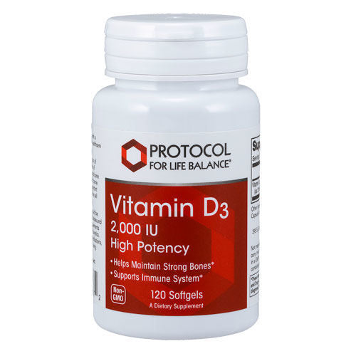 Vitamin D3 (2000 iu) 120 softgels by Protocol