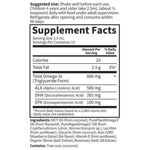 Kids Plant Omega-3 (Strawberry) 2 oz. Liquid by GoL