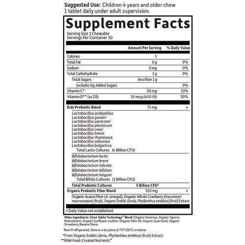 Dr. Formulated Probiotics Org Kids+ (Strw/Ban) 30 Chw by GoL