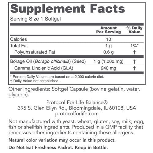 Borage / GLA 60 softgels by Protocol