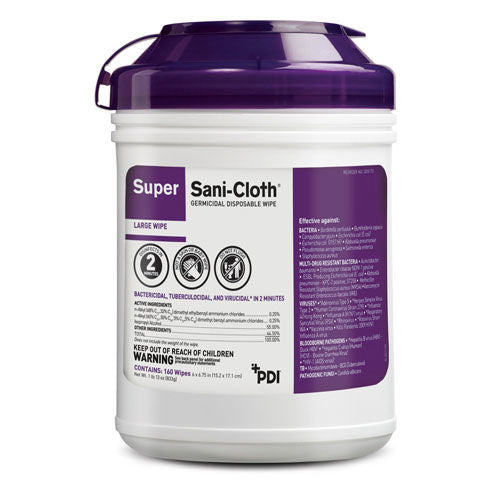 Super Sani Cloth Germicidal Wipes 160's