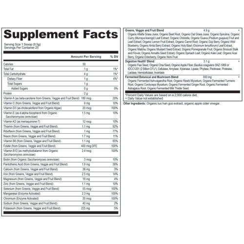 Organic SuperGreens + Multivitamin 213g by Ancient Nutrition