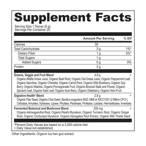 Organic SuperGreens (Unflavored) 200g by Ancient Nutrition