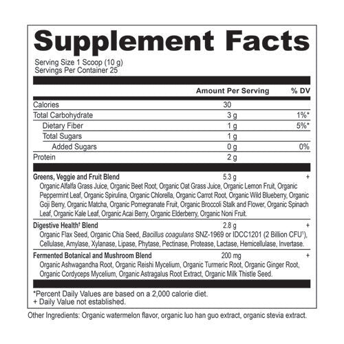 Organic SuperGreens (Watermelon) 250g by Ancient Nutrition