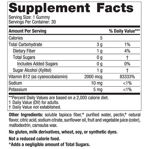 Nordic Zero Sugar Vitamin B12 Gummies 30ct