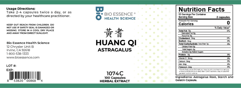 Huang Qi 100 caps by Bio Essence