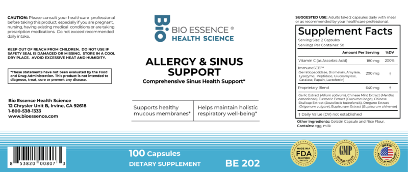 Sinus Support, 100 caps by Bio Essence